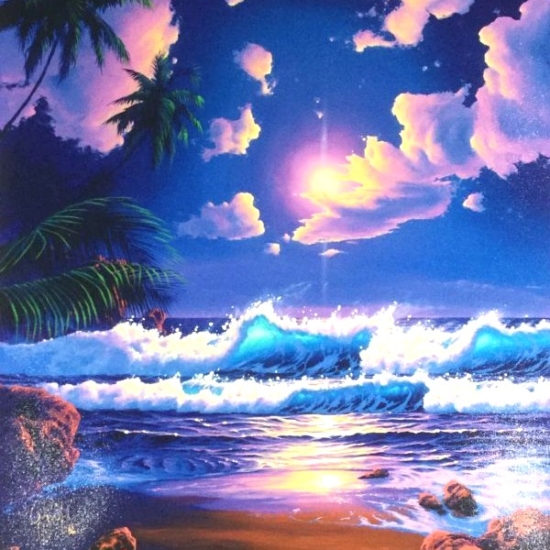 ゲーリー・ウェルティーの絵画作品　タイトルは、Dreaming・ハワイ